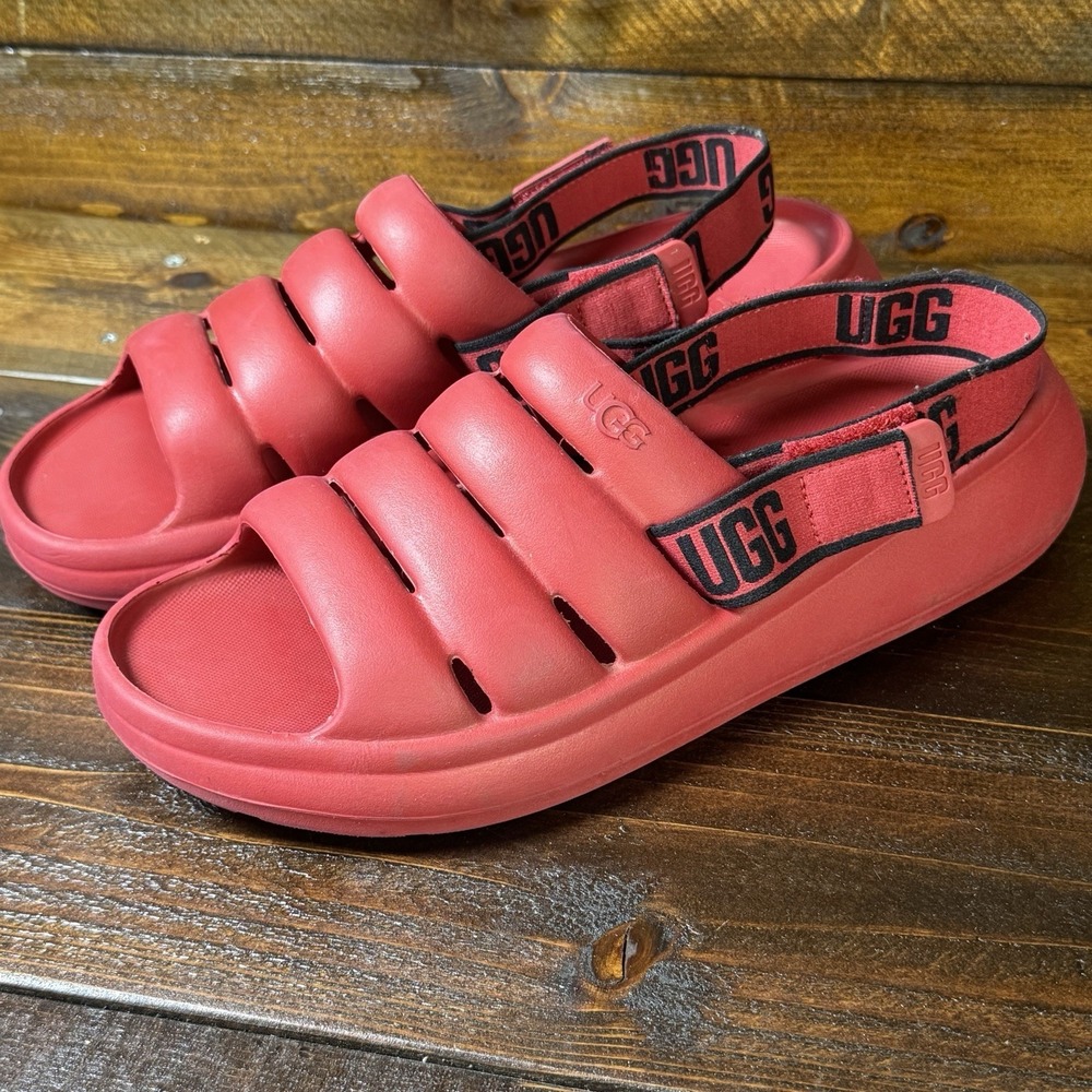 UGG Sport Yeah Slide Men's Size 11 US Samba Red Slingback Sandal Waterproof